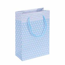 Mavi Puantiyeli Karton Çanta 12x17cm 25ad. - Partici