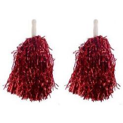 Metalik Kırmızı El Ponponu - Partici