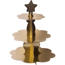 Metalize Altın Kek Standı - Partici