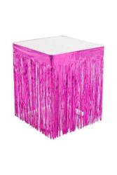 Metalize Fuşya Püsküllü Masa Eteği - Partici