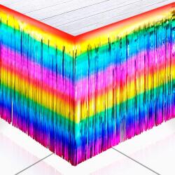 Metalize Gökkuşağı Püsküllü Masa Eteği - Partici