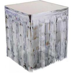 Metalize Gümüş Püsküllü Masa Eteği - Partici