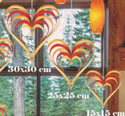 Metalize Kırmızı Altın Kalp Şekilli Süs Seti 3'lü - Partici