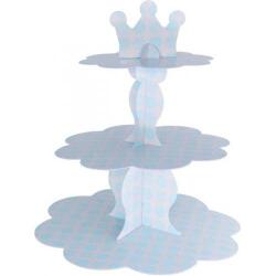 Metalize Mavi Puantiyeli Kek Standı - Partici