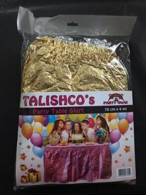 Metalize Parlak Gold Masa Eteği 70x400cm - 1