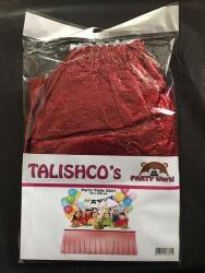 Metalize Parlak Kırmızı Masa Eteği 70x400cm - Partici