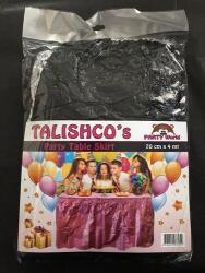 Metalize Parlak Siyah Masa Eteği 70x400cm - Partici