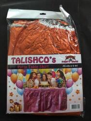 Metalize Parlak Turuncu Masa Eteği 70x400cm - Partici