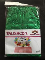 Metalize Parlak Yeşil Masa Eteği 70x400cm - Partici