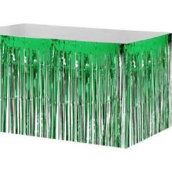 Metalize Yeşil Püsküllü Masa Eteği - Partici