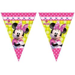 Minnie Pembe Fiyonklu Üçgen Flama - Partici