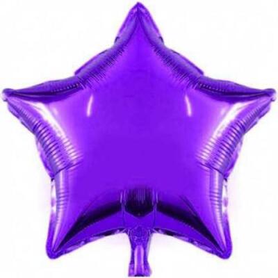 Mor Yıldız Folyo Balon 25cm - 2