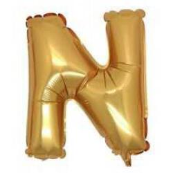 N Harf Folyo Balon Altın 40cm - Partici