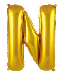 N Harf Folyo Balon Altın 75cm - Partici