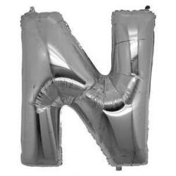 N Harf Folyo Balon Gümüş 100cm - Partici