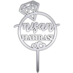 Nişan Hatırası Desenli Gümüş Pleksi - Partici