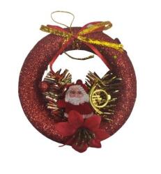 Noel Baba Figürlü Kirmizi Mini Kapı Süsü - Partici