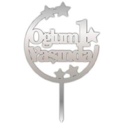 Oğlum 1 Yaşında Yazılı Gümüş Pleksi - Partici