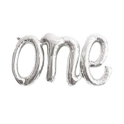 One Gümüş Yazı Folyo Balon - Partici
