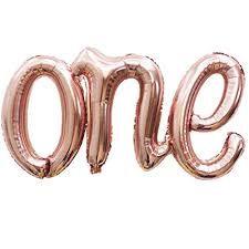 One Rose Gold Yazı Folyo Balon - Partici