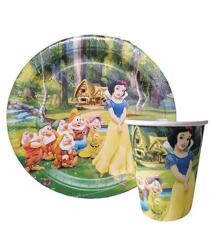 Pamuk Prenses Temalı Tabak 8'li - Partici