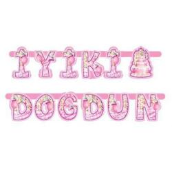 Pastalı İyi Ki Doğdun Pembe Harf Banner - Partici
