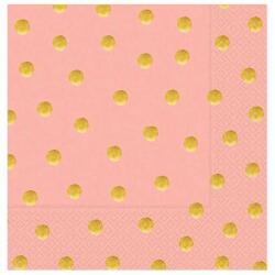 Altın Puantiyeli Somon Peçete 20'li - 