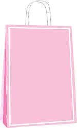 Pembe Makaron Büküm Saplı Kağıt Çanta 25x31cm 25ad. - Partici
