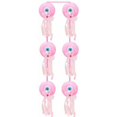 Pembe Nazar Boncuğu Strafor Zincir Süs - 1