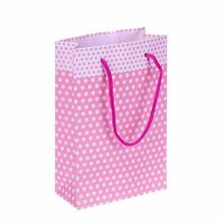 Pembe Puantiyeli Karton Çanta 12x17cm 25ad. - Partici