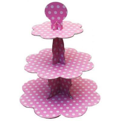 Pembe Puantiyeli Kek Standı - 2