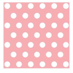 Beyaz Puantiyeli Pembe Peçete 20'li - Partici