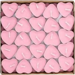 Pembe Tealight Mum 25'li - Partici