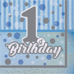 Pırıltılı 1 Yaş Erkek Peçete - Partici