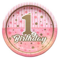 Pırıltılı 1 Yaş Kız Tabak - 