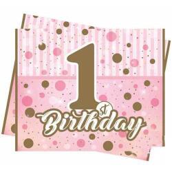 Pırıltılı 1 Yaş Pembe Masa Örtüsü 120x180cm - Partici