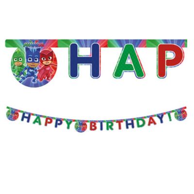 PJ Masks Entertainment Happy Birthday Harf Banner - 1