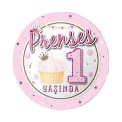 Prenses 1 Yaşında Karton Tabak 8'li - Partici