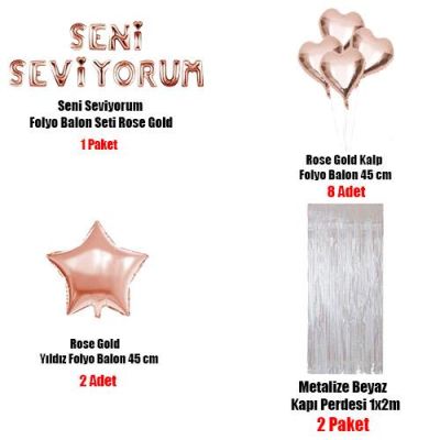 Rose Gold Romantik Sevgiliye Sürpriz Seti