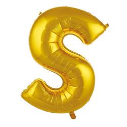 S Harf Folyo Balon Altın 75cm - Partici