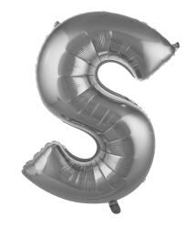 S Harf Folyo Balon Gümüş 75cm - Partici