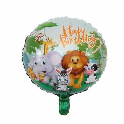 Safari Temalı Yuvarlak Folyo Balon 45cm - 1