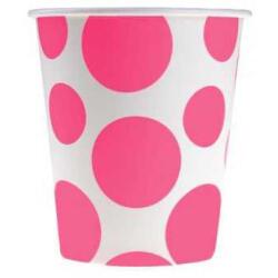 Şeker Pembe Karışık Puantiyeli Karton Bardak 8'li - 
