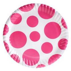 Şeker Pembe Karışık Puantiyeli Karton Tabak 8'li - Partici