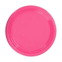 Şeker Pembe Plastik Tabak 26cm 8'li - Partici