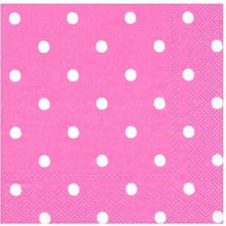 Beyaz Puantiyeli Şeker Pembesi Peçete - 