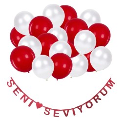 Seni Seviyorum Balon Süsleme Seti 23 Parça - Partici