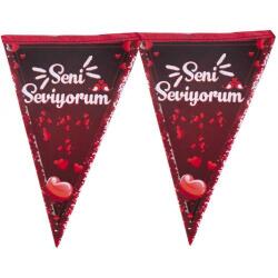 Seni Seviyorum Üçgen Flama - Partici