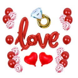 Sevgililer Günü Dekarasyon Süsleme Seti Kırmızı - Partici