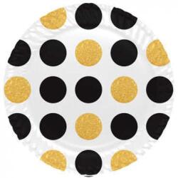 Siyah Altın Puantiyeli Karton Tabak 8'li - Partici